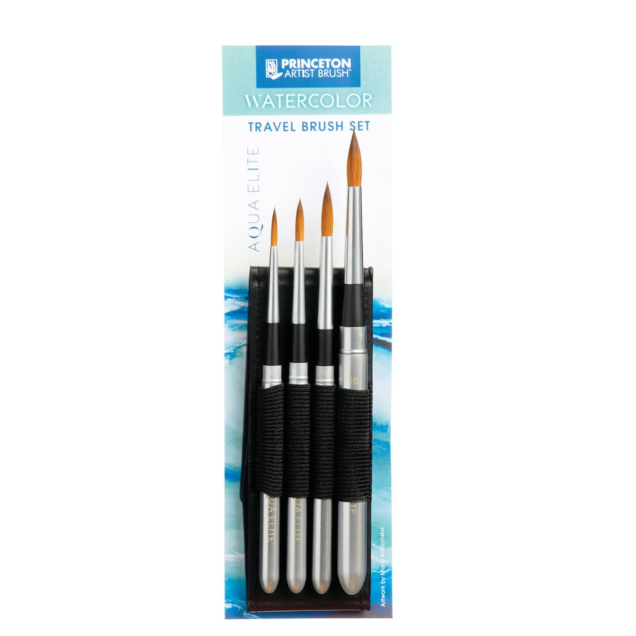 Princeton™ Aqua Elite™ Synthetic Watercolor Travel 4 Piece Watercolor Brush Set